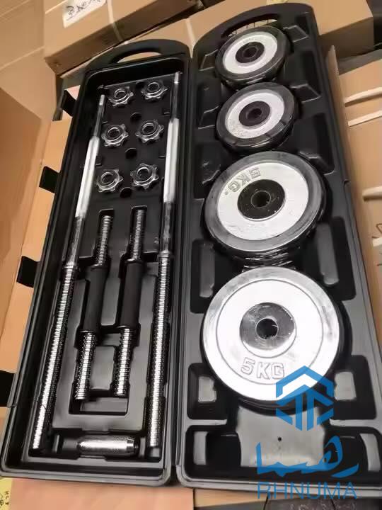 سيت هاي دمبل و هالتر نكلي بخر و برنامه رايگان را براي تمرين در خانه بدست بياور،