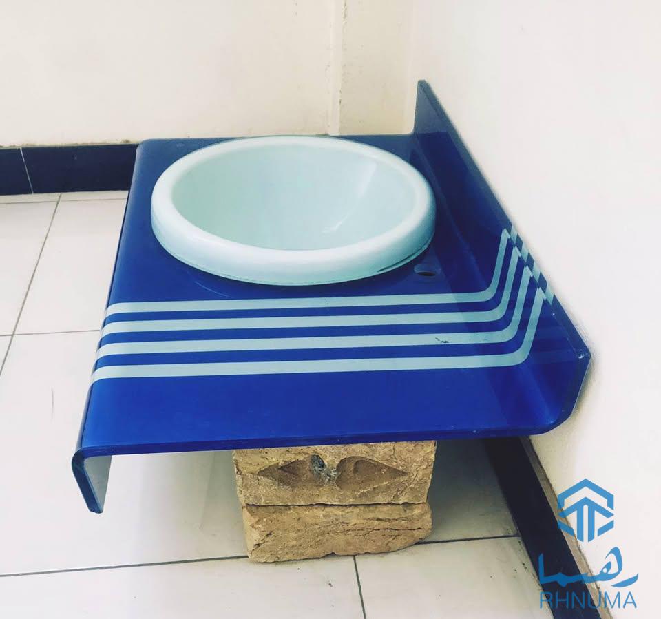 یک عدد سینک دست شویئ شیشه ای ناشکن